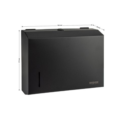 Диспенсер для бумажных полотенец BRIMIX 9902 из нержавеющей стали, матовый, черный