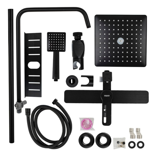 Душевая стойка со смесителем BRIMIX 81725 с изливом, алюминий