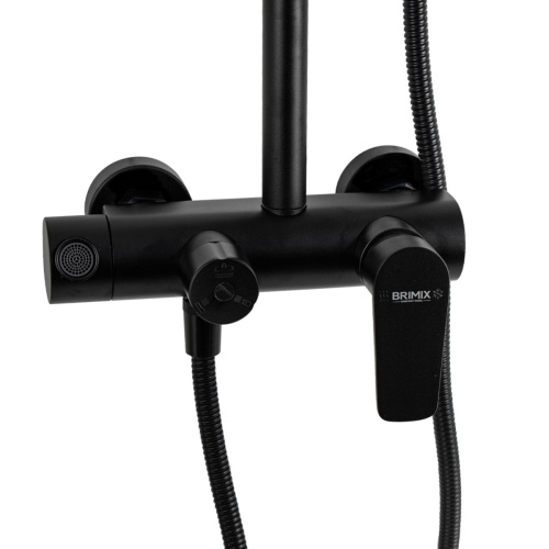 Душевая стойка со смесителем BRIMIX 87715 с изливом, алюминий