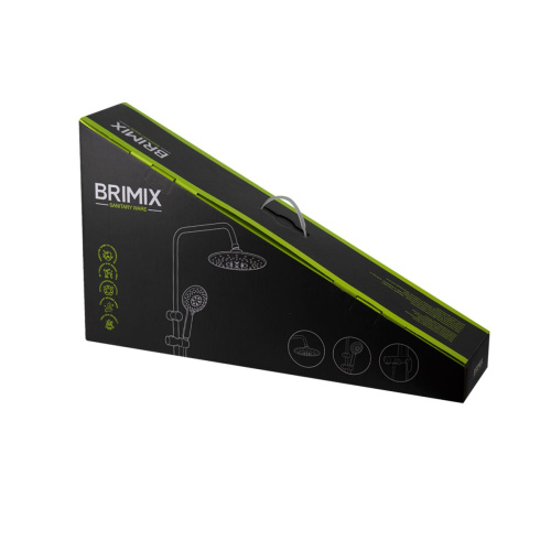 Душевая стойка со смесителем BRIMIX 87715 с изливом, алюминий