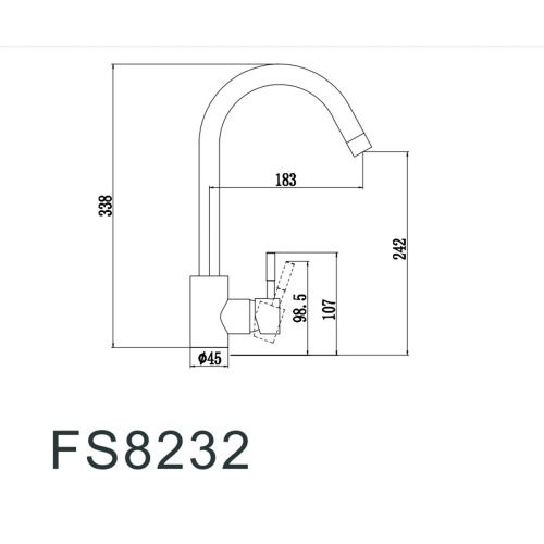 Смеситель для умывальника Fmark FS8232Q графит