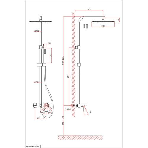 Душевая система D&K Bayern.Liszt DA1513708A04 белый
