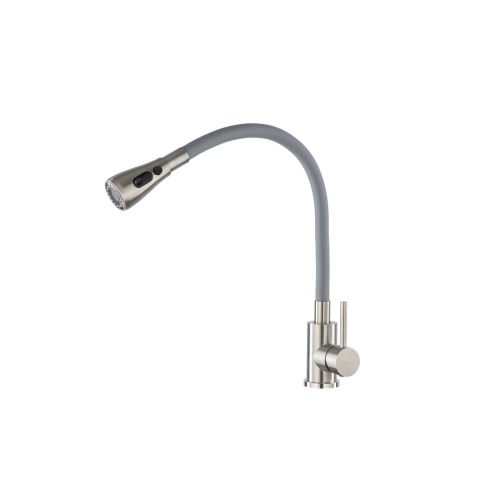 Смеситель для кухни GROSS AQUA 3241609SSG Neosteel серый гибкий излив