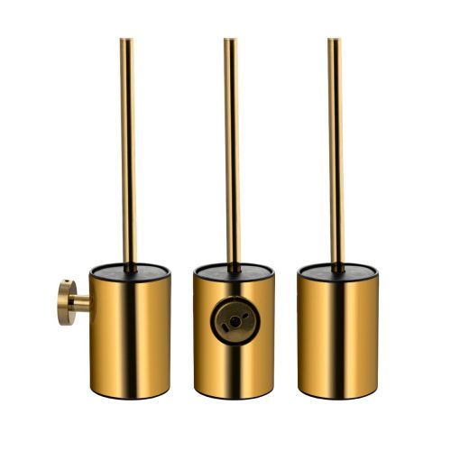 Ёрш для унитаза GFmark 80168 настенный из нержавеющей стали под золото матовый