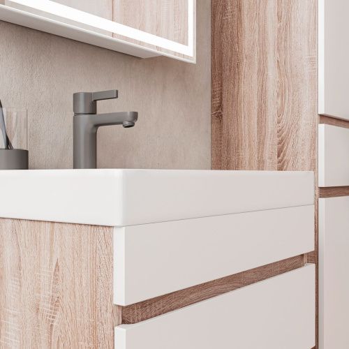 Тумба для ванны напольная Conty 60.2D.1Y tnCNT60.2D.1Y-01 2 двери, 1 ящик с раковиной Lake 60