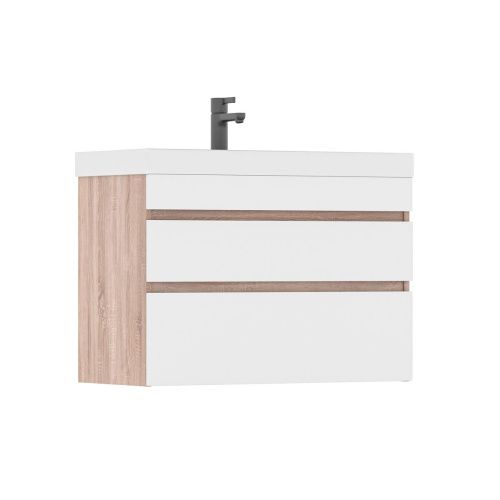 Тумба для ванны подвесная Conty 80.2Y tpCNT80.2Y-01 2 ящика с раковиной Lake 80