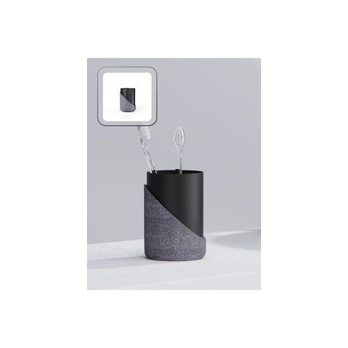 Стакан для зубных щеток GRANIT DARK FOR-GRD044 полирезин