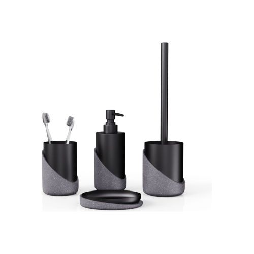 Стакан для зубных щеток GRANIT DARK FOR-GRD044 полирезин