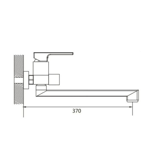 Смеситель для ванны Shevanik S9622T с изливом 35 см, оружейная сталь