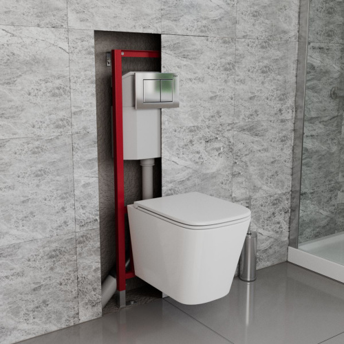 Инсталляция D&K DI8140116 с клавишей хром, 400*165*1160мм