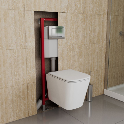 Инсталляция D&K DI8140116 с клавишей хром, 400*165*1160мм