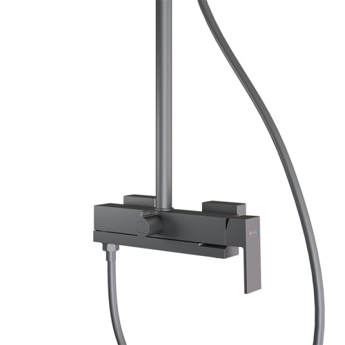 Душевая стойка Knotlor Stable KN-23/GM с изливом, вороненая сталь