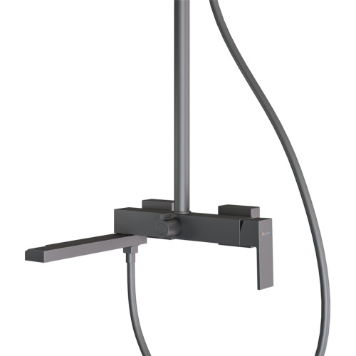 Душевая стойка Knotlor Stable KN-23/GM с изливом, вороненая сталь