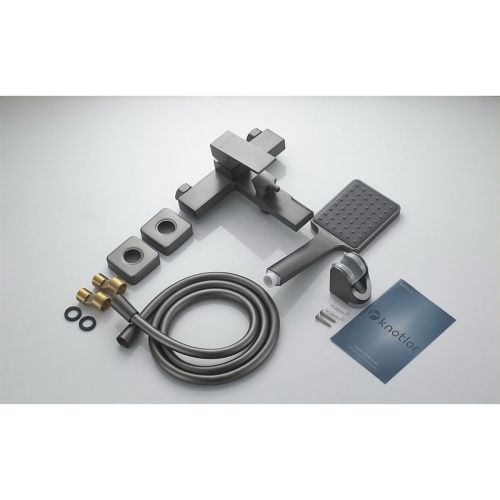 Смеситель для ванны Knotlor Stable KN-22/GM  коротким изливом, вороненая сталь