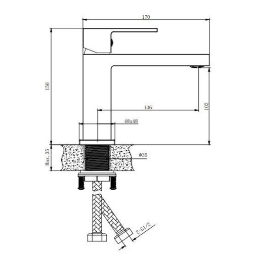 Смеситель для раковин Knotlor Stable KN-20 хром