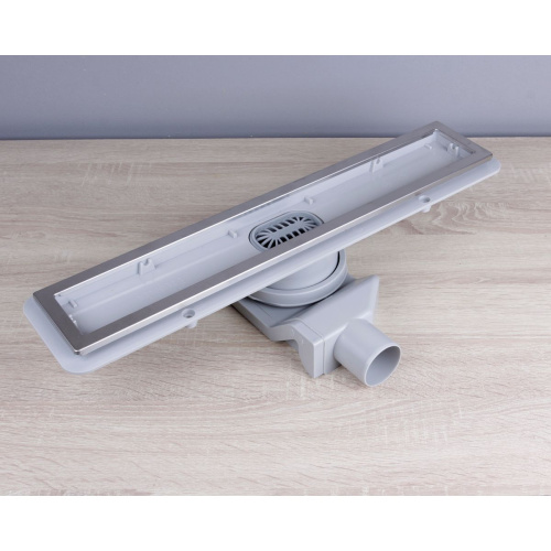 Желоб водоотводящий 500х70 мм TIM ZSt.1131.5002 Evolux Glass, с двухсторонней решеткой, черное глянцевое стекло, вращения 360° (1/4)