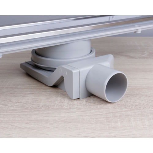 Желоб водоотводящий 500х70 мм TIM ZSt.1131.5002 Evolux Glass, с двухсторонней решеткой, черное глянцевое стекло, вращения 360° (1/4)