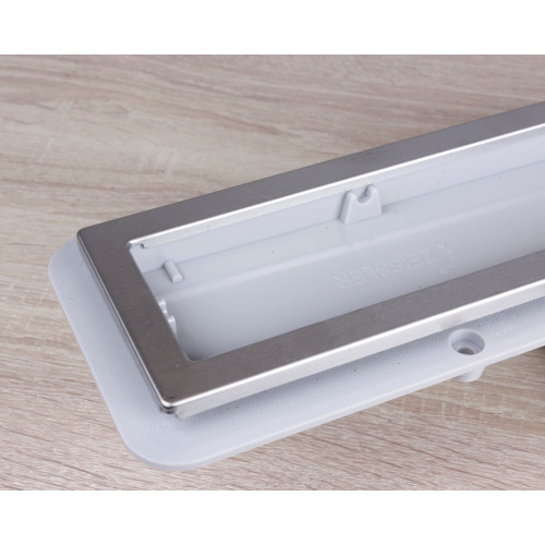 Желоб водоотводящий 500х70 мм TIM ZSt.1131.5002 Evolux Glass, с двухсторонней решеткой, черное глянцевое стекло, вращения 360° (1/4)