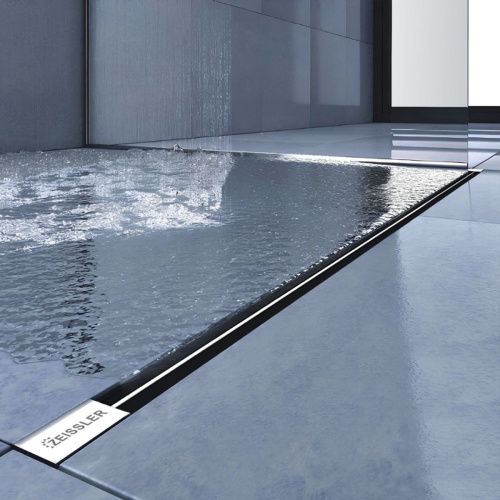 Желоб водоотводящий 500х20 мм TIM ZSt.1141.5002 Evolux Slim ультратонкая модель с дизайн-вставкой, вращения 360° (1/4)