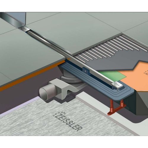 Желоб водоотводящий 500х20 мм TIM ZSt.1141.5002 Evolux Slim ультратонкая модель с дизайн-вставкой, вращения 360° (1/4)