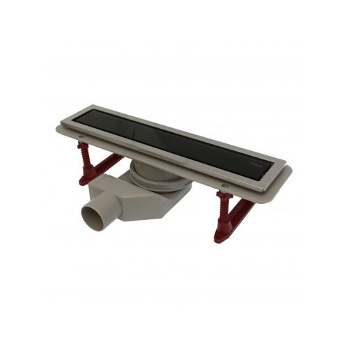 Желоб водоотводящий 700х70 мм TIM ZSt.1131.7002 Evolux Glass, с двухсторонней решеткой, черное глянцевое стекло, вращения 360° (1/4)