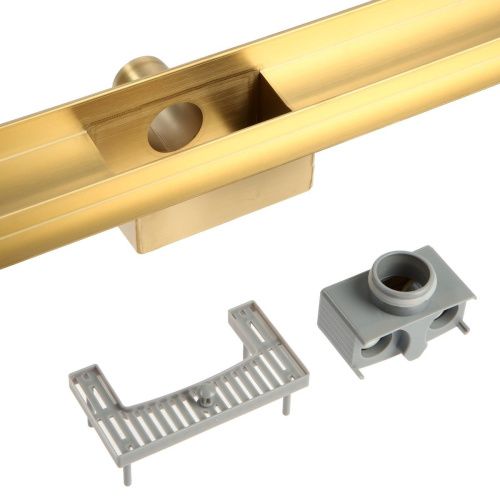 Желоб водоотводящий 800х70 мм TIM BAD488002GP сухой + гидрозатвор, глянцевое золото (1/4)