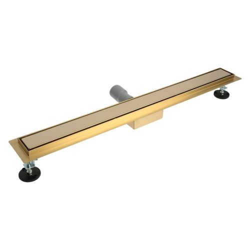 Желоб водоотводящий 800х70 мм TIM BAD488002GP сухой + гидрозатвор, глянцевое золото (1/4)