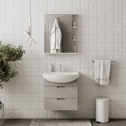 Тумба для ванны подвесная Vario Sf 60.2Y tpVARIO.Sf60.2Y-08 с раковиной Балтика 60