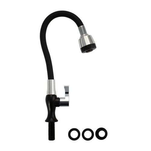 Кран для кухни BRIMIX 6632 черный с двухрежимным аэратором, пластик