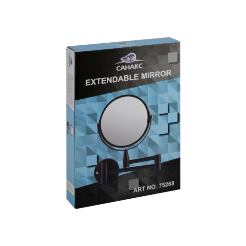 Зеркало косметическое настенное Санакс 75268 из нержавеющей стали черный