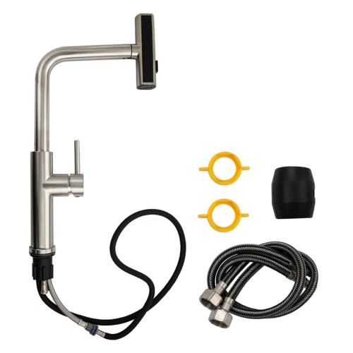 Смеситель для кухни MAGNUS 9131, с поворотной вытяжной лейкой, из нержавеющей стали