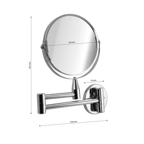 Зеркало косметическое настенное Санакс 75270 из нержавеющей стали хром