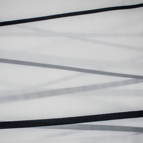 Штора для ванной Санакс 01-96 Черные линии на белом фоне 180х180 мм без колец
