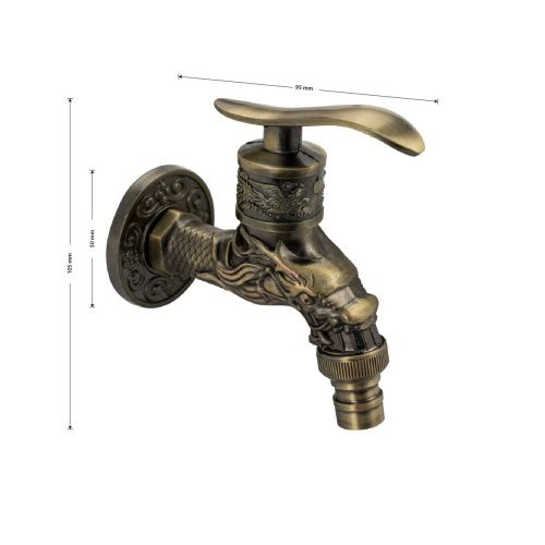 Кран на одну воду MAGNUS 9255 металлокерамика 10 см от стены под бронзу
