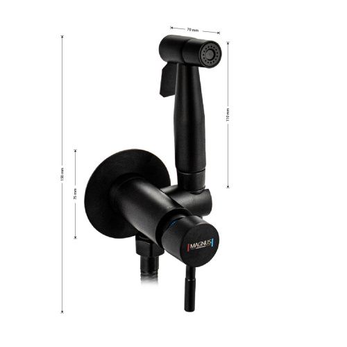 Смеситель для бидe MAGNUS 2076 Черный гигиенический встраиваемый