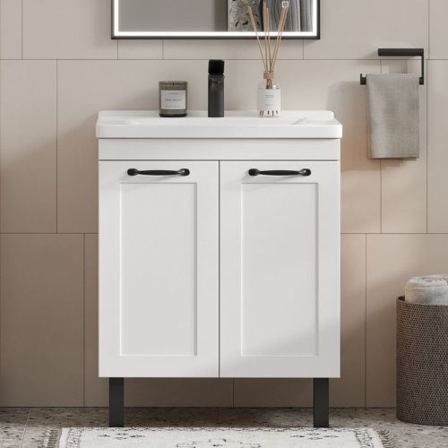 Тумба напольная EQUIL Lago 60.2D tnLAGO60.2D-04 пленка ПВХ матовая с раковиной Миранда 60