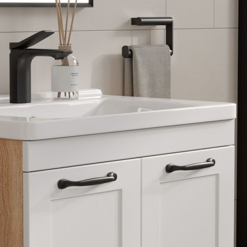 Тумба напольная EQUIL Lago 60.2D tnLAGO60.2D-04 пленка ПВХ матовая с раковиной Миранда 60