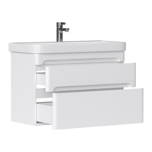 Тумба подвесная EQUIL Nice 80.2Y tpNICE80.2Y-05 Краска 2 ящика с раковиной Nice 9595(80)