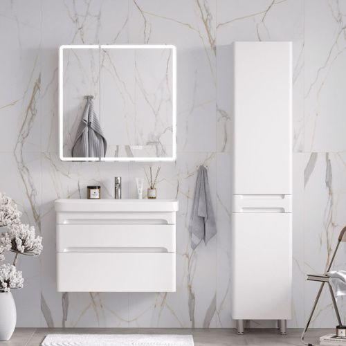 Тумба подвесная EQUIL Nice 80.2Y tpNICE80.2Y-05 Краска 2 ящика с раковиной Nice 9595(80)