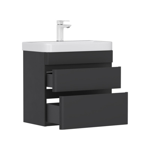 Тумба подвесная Eltoro 60.2Y tpELTR60.2Y-03 Пленка Soft touch 2 ящика с раковиной Nice 9595(60)