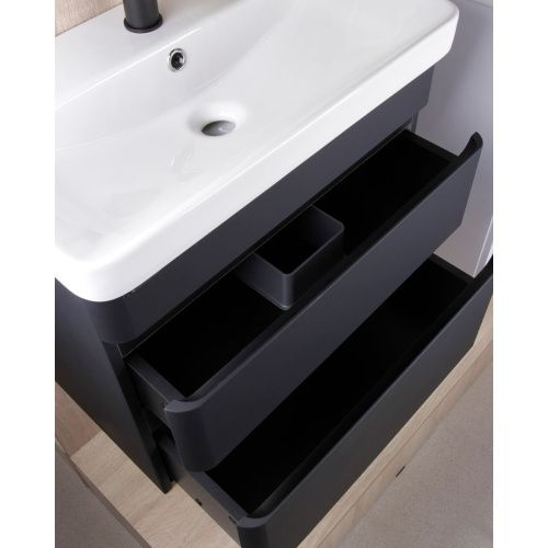 Тумба подвесная Eltoro 60.2Y tpELTR60.2Y-03 Пленка Soft touch 2 ящика с раковиной Nice 9595(60)