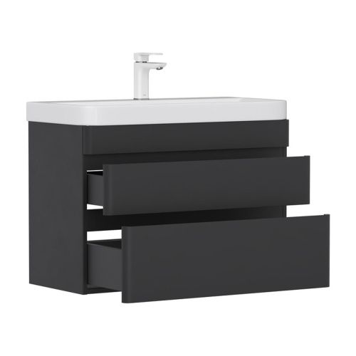 Тумба подвесная Eltoro 80.2Y tpELTR80.2Y-03 Пленка Soft touch 2 ящика с раковиной Nice 80 9595-80