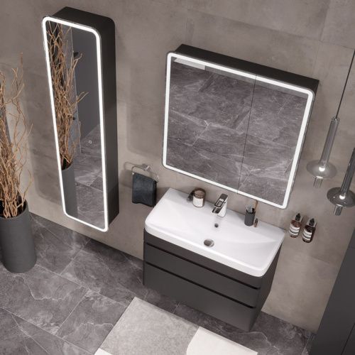 Тумба подвесная Eltoro 80.2Y tpELTR80.2Y-03 Пленка Soft touch 2 ящика с раковиной Nice 80 9595-80