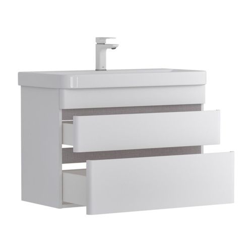 Тумба подвесная EQUIL Soldi Sf 80.2Y tpSOLDI80.2Y-04 Пленка ПВХ 2 ящика с раковиной Nice 9595-80