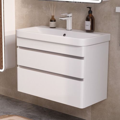 Тумба подвесная EQUIL Soldi Sf 80.2Y tpSOLDI80.2Y-04 Пленка ПВХ 2 ящика с раковиной Nice 9595-80