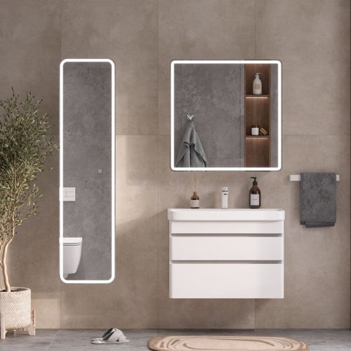 Тумба подвесная EQUIL Soldi Sf 80.2Y tpSOLDI80.2Y-04 Пленка ПВХ 2 ящика с раковиной Nice 9595-80