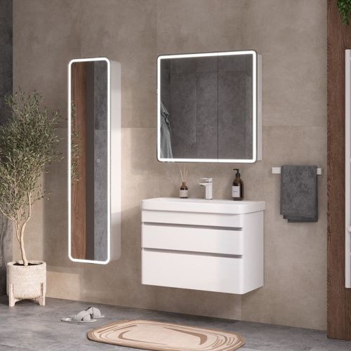 Тумба подвесная EQUIL Soldi Sf 80.2Y tpSOLDI80.2Y-04 Пленка ПВХ 2 ящика с раковиной Nice 9595-80