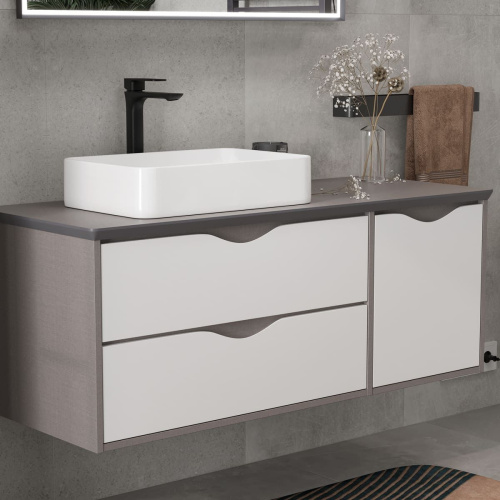 Тумба подвесная EQUIL Smile 80.2Y tpSMILE80.2Y-04 2 ящика со Столешницей Smile 80 stSMILE80-07 без раковины