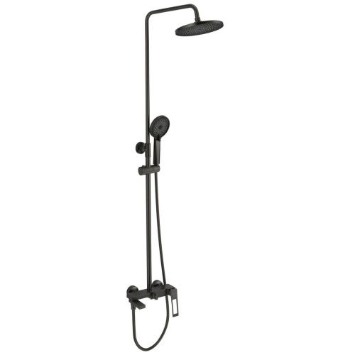 Душевая стойка SAVOL S-009045H со смесителем, лейкой и тропическим душем, черный