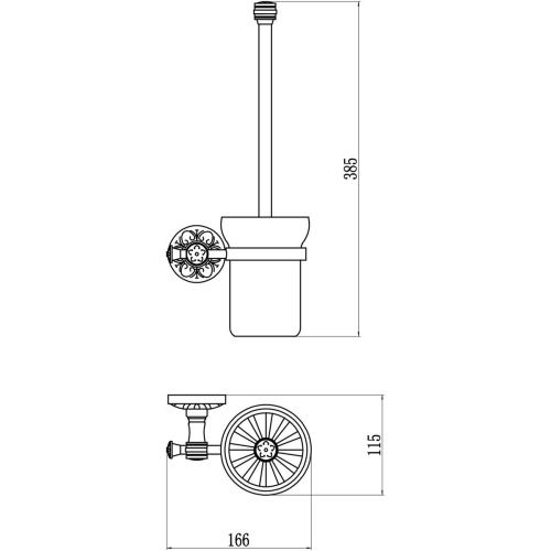 Туалетный ёршик Savol S-005894C с настенным держателем, бронза
